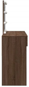 Toucador com LEDs 100x40x130 cm cor carvalho castanho