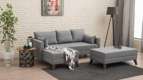 Sofá-Cama de Canto Bella – Cinzento – 205 x 85 x 140 cm