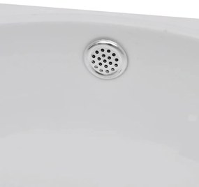Lavatório cerâmica branco com abertura para torneira e orifício de des