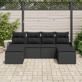 Conjunto de Sofá para Jardim vidaXL de 6 Peças com Almofadas de Poli R