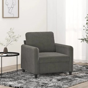 vidaXL Poltrona 60 cm veludo verde-escuro