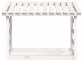Suporte para lenha 108x64,5x78 cm pinho maciço branco