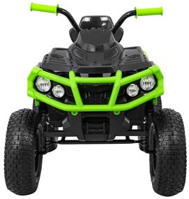 Moto 4 elétrica para crianças 12V ATV AIR, Rodas de AR, assento couro ecológico Verde/Preta