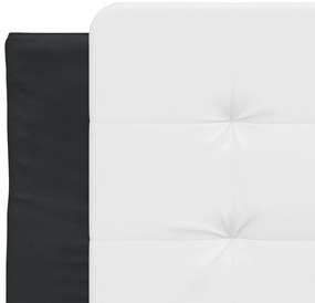 Cama com colchão 100x200 cm couro artificial preto e branco