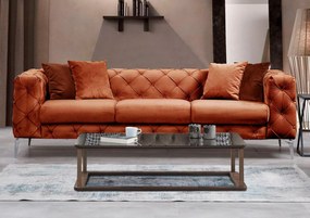 Sofá de 3 Lugares Como – Laranja – 237 cm x 73 cm x 90 cm