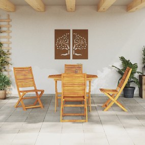 Conjunto de Jantar de Jardim de 5 Peças vidaXL em Madeira Sólida de Ac