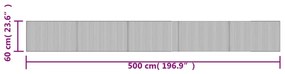 Tapete retangular 60x500 cm bambu castanho-escuro