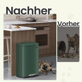 Caixote do lixo para cozinha 50 litros verde vintage