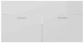 Conj. móveis de casa de banho 2 pcs contrapl. branco brilhante