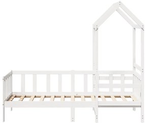 Sofá-cama com telhado 80x200 cm madeira de pinho maciça branco