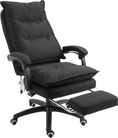 Cadeira de escritório com função de massagem, cadeira de escritório, cadeira ergonómica com altura ajustável, encosto reclinável, apoio para os pés in