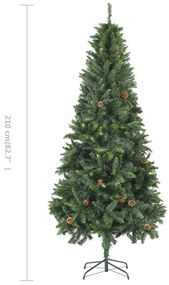 Árvore de Natal artificial com pinhas 210 cm verde