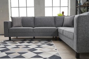 Sofá de Canto Kale – Cinzento – 258 cm x 83 cm x 258 cm