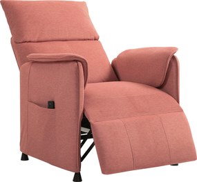 Poltrona Relax Reclinável Elétrica com Função Memória Apoio para Pés Controlo Remoto e Bolsos Laterais 80x83x104 cm Laranja