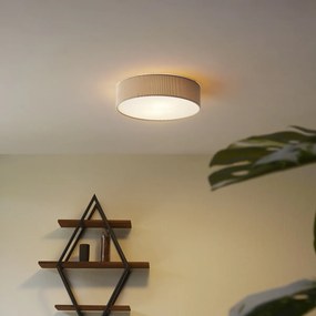 Plafon moderno taupe com abajur de veludo 38cm 2-luzes - Luz