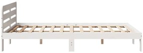 Cama sem colchão 120x200 cm madeira de pinho maciça branco