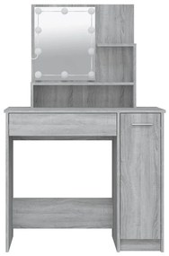 Toucador com LEDs 86,5x35x136 cm sonoma cinza