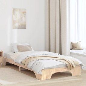 Estrutura de Cama Natural Madeira de Pinho 90 x 200 cm Durável