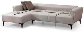 Sofá-cama de canto Hamlet – Ecru – 140x270 cm