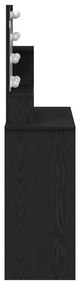 Mesa de Maquiagem LED em Carvalho Preto - 86,5 x 35 x 136 cm