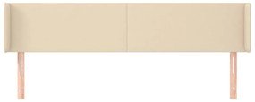 Cabeceira de cama c/ abas tecido 203x16x78/88 cm creme