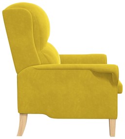 Poltrona Amarela Amarelo Têxtil, Madeira Padrão Poltrona Amarela