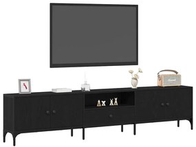 Armário para TV vidaXL com Gaveta Preto Carvalho 200x25x44 cm Madeira