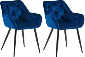 Conjunto de 2 cadeiras de sala de jantar Cassis 56 x 81 x 58 cm Azul