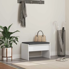 vidaXL Banco de Hall com almofada Branco 63 x 38 x 40 cm