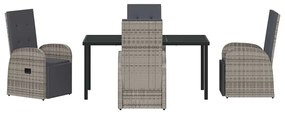 Conjunto de Jantar de Jardim 5 pcs Cinzento 160 x 80 x 73 cm