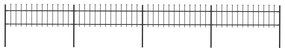 vidaXL Cerca de jardim com topo em forma de lança em aço 714,5x60 cm, preta