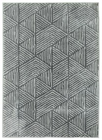 Tapete Sala de Estar 170x120 cm Tapete Lavável na Máquina de Lavar Pelo Curto Estilo Moderno Cinzento Escuro