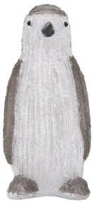 Figura pinguim acrílico c/ luzes LED interior e exterior 30 cm
