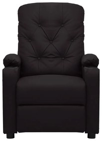 Poltrona massagens elevatória couro artificial preto
