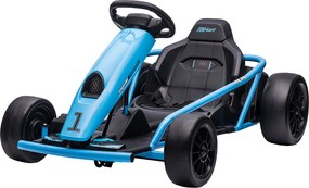 Kart Elétrico 24 V para Crianças 7 aos 12 anos, 115 x 77 x 54 cm, Modo Drift, Azul