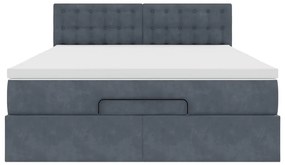 Estrutura de cama otomana com colchão 140x200cm cinzento escuro