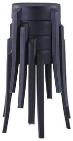 Bancos empilháveis 4 pcs plástico preto