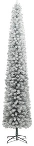 Árvore de Natal fina c/ suporte e flocos de neve 270 cm PVC