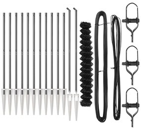 Conjunto de Postes de Cerca Cinzeto 1.6 x 25 m Aço Galvanizado