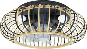 Ventoinha de teto EnergySilence LampAero 600 Natural Wood  de design com motor DC, com uma potência de 20 W