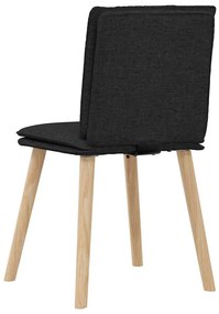 Cadeiras de jantar 6 pcs tecido preto
