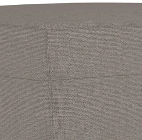 3 pcs conjunto de sofás com almofadas tecido cinza-acastanhado