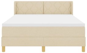 Cama Box com Colchão Creme, 140 x 190 cm, Tecido