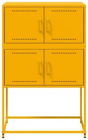Aparador 68,5x38,5x107 cm aço amarelo mostarda