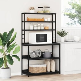 vidaXL Prateleira de Cozinha Carvalho Preto 100 x 40 x 168 cm