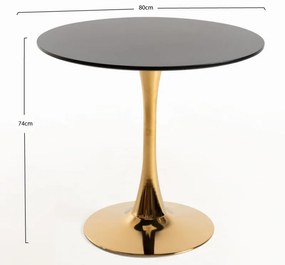 Mesa Kolio 80 cm Golden - Preto