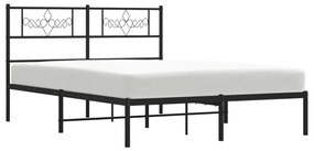 Estrutura de cama com cabeceira 160x200 cm metal preto