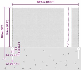 Postes de Cerca vidaXL 10 pcs U-Channel Cinza 120 cm Aço