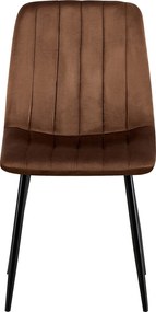 Conjunto de 4 cadeiras Jantar Dijon em veludo castanho