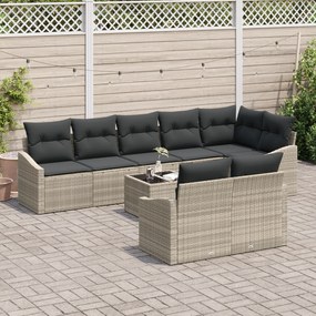Conjunto de Jantar para Jardim de 9 Peças com Almofadas em Rattan Sint